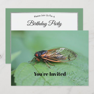 Cicada Foto Birthday Einladung