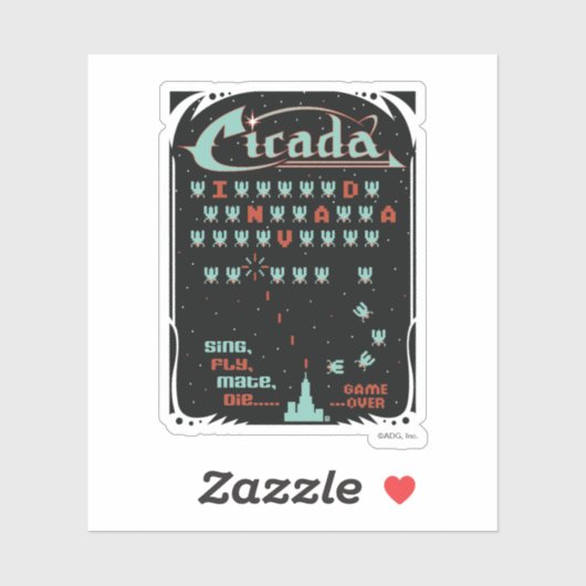 Cicada Invada Aufkleber (Blatt)