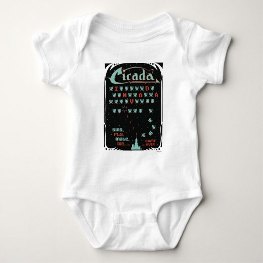 Cicada Invada Baby Strampler (Vorderseite)