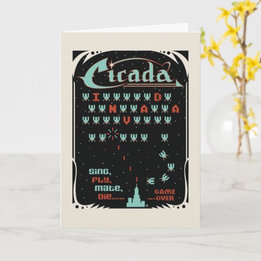 Cicada Invada Karte (Gelbe Blume)