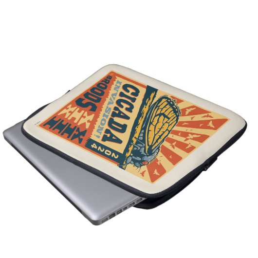 Cicada Invasion 2024 Brief Laptopschutzhülle (Vorne Knopf)