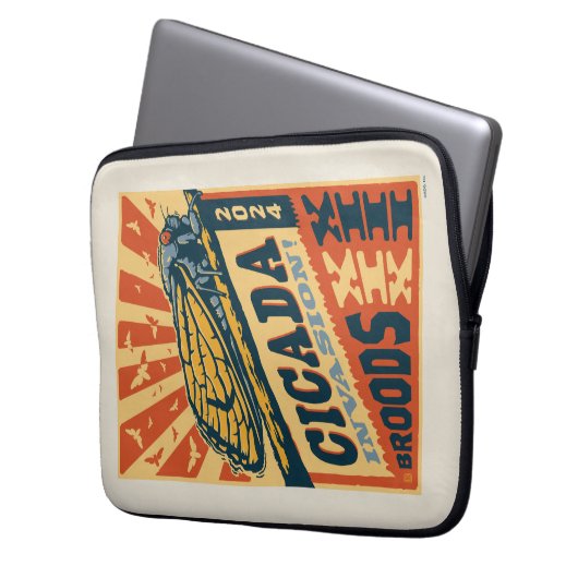 Cicada Invasion 2024 Brief Laptopschutzhülle (Vorderseite Links)