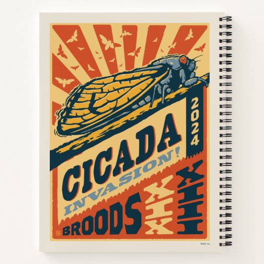 Cicada Invasion 2024 Brief Notizblock (Rückseite)