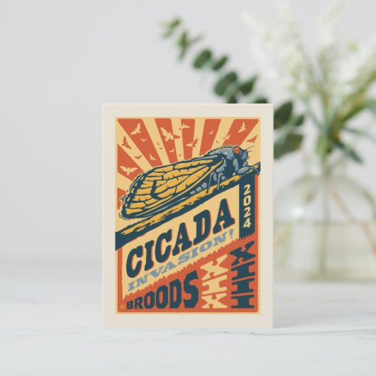 Cicada Invasion 2024 Brief Postkarte (Stehend Vorderseite)