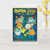Cicada Jazz Jam Session Karte (Gelbe Blume)