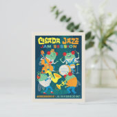 Cicada Jazz Jam Session Postkarte (Stehend Vorderseite)