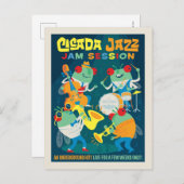 Cicada Jazz Jam Session Postkarte (Vorne/Hinten)