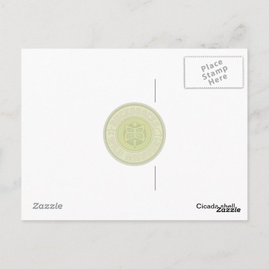 Cicada Muschel. Postkarte (Rückseite)