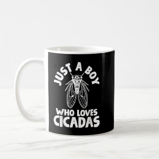 Cicada nur ein Junge, der Cicadas Lieben Kaffeetasse (Links)