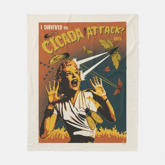 Cicada - Schrei-Lady 2024 Fleecedecke (Vorderseite)