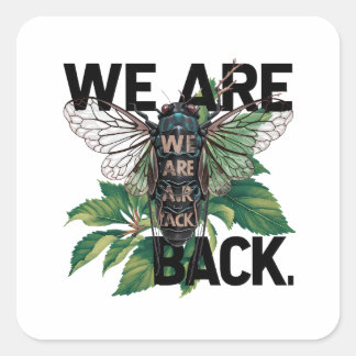 Cicada-Shirt-Design Quadratischer Aufkleber