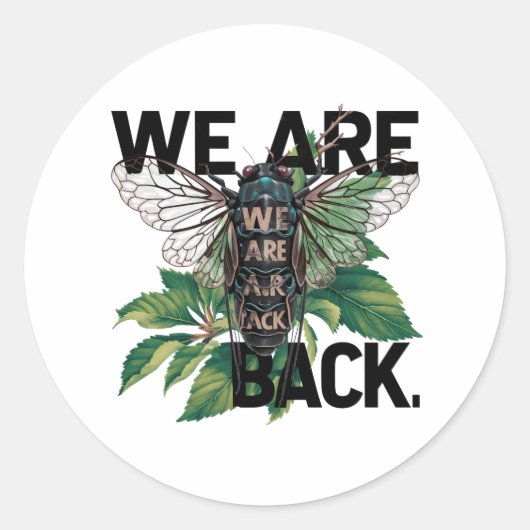 Cicada-Shirt-Design Runder Aufkleber (Vorderseite)