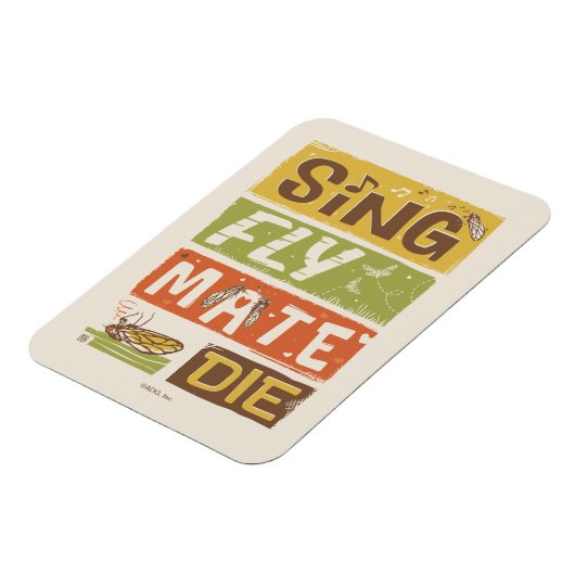 Cicada Sing Fly Mate Die Magnet (Linke Seite)