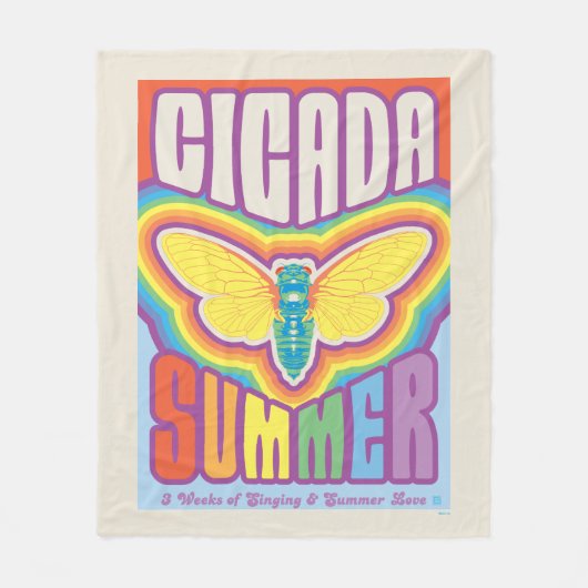 Cicada Summer Liebe Fleecedecke (Vorderseite)