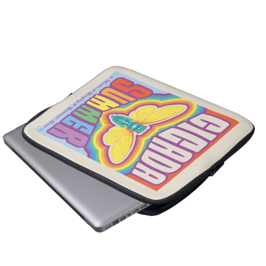 Cicada Summer Liebe Laptopschutzhülle (Vorne Knopf)