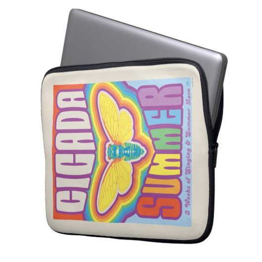 Cicada Summer Liebe Laptopschutzhülle (Vorderseite Links)