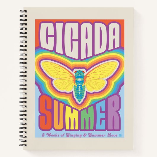Cicada Summer Liebe Notizblock (Vorderseite)