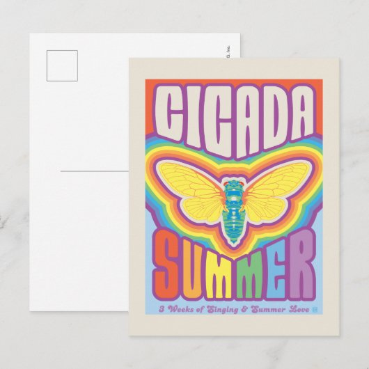 Cicada Summer Liebe Postkarte (Vorne/Hinten)