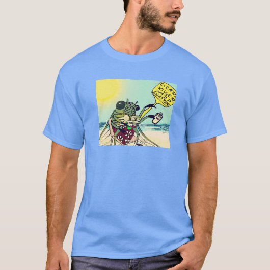 Cicada Summer Postcard Design T-Shirt (Vorderseite)