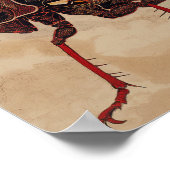 Cicada ukiyo-e style with copy space poster (Ecke)