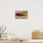 Cicada ukiyo-e style with copy space poster (Küche)