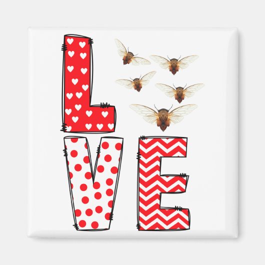 Cicada Valentines Day Love Valentine Cute Hearts  Magnet (Vorne)