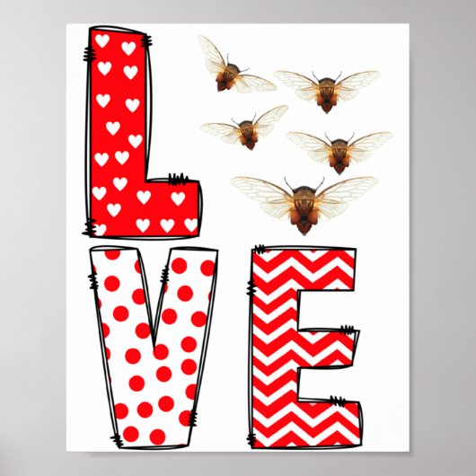 Cicada Valentines Day Love Valentine Cute Hearts  Poster (Vorne)
