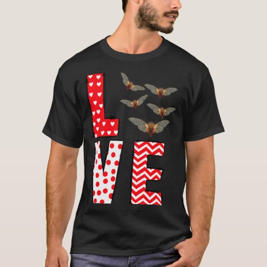 Cicada Valentines Day Love Valentine Cute Hearts  T-Shirt (Vorderseite)