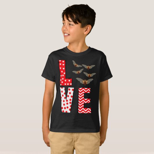 Cicada Valentines Day Love Valentine Cute Hearts  T-Shirt (Vorne ganz)