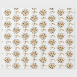 Cicada Wings Floral Pattern Geschenkpapier
