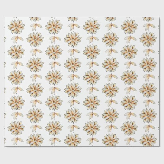 Cicada Wings Floral Pattern Geschenkpapier (Flach)