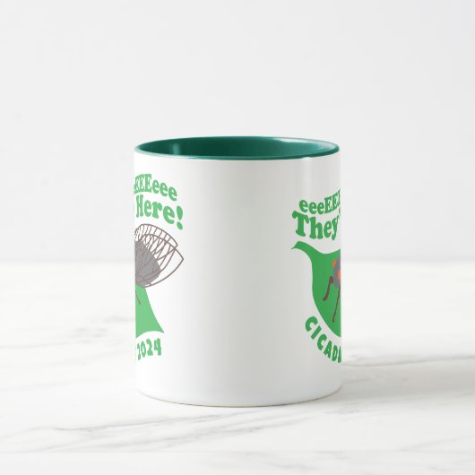 Cicadas 2024 Sie sind hier Tasse (Zentrum)