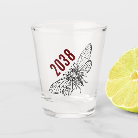 Cicadas 2038 schnapsglas (Vorderseite)