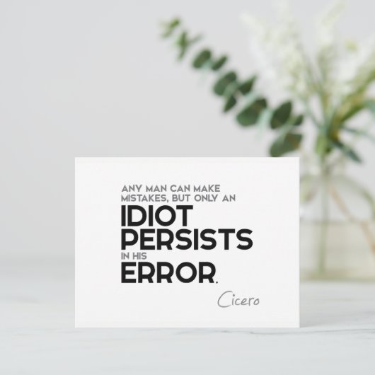 Cicero: Fehler machen Postkarte (Stehend Vorderseite)