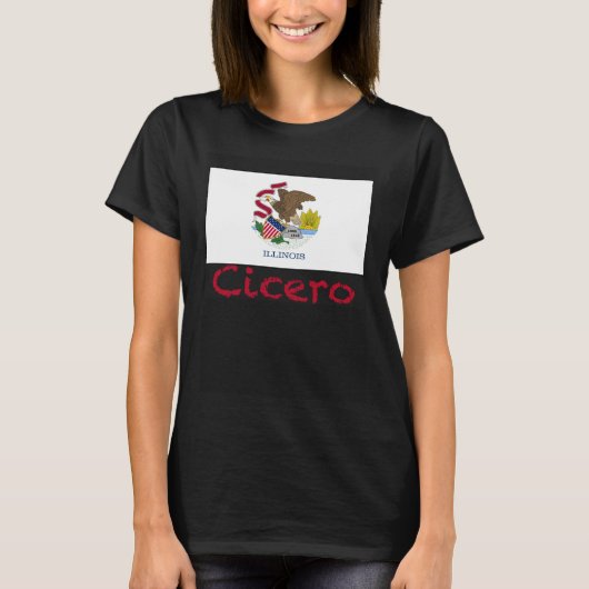 Cicero Illinois Flag USA Souvenir T-Shirt (Vorderseite)