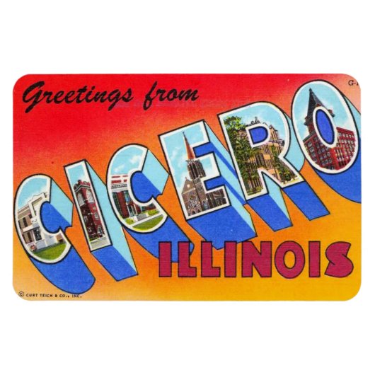 Cicero Illinois IL Large Letter Postcard Magnet (Horizontal)