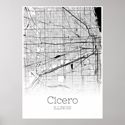 Cicero Map - Illinois - City Map Poster (Vorne)