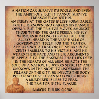CICERO QUOTE - NATION KANN DEN TREASON NICHT ÜBERL POSTER
