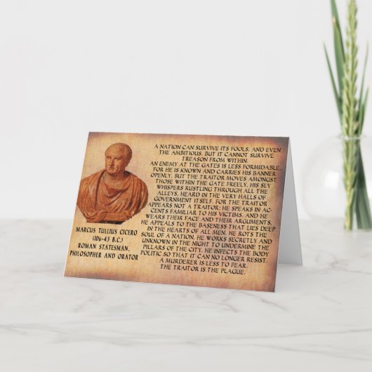 CICERO-ZITAT - NATION KANN VERRAT NICHT ÜBERLEBEN KARTE (Vorderseite)