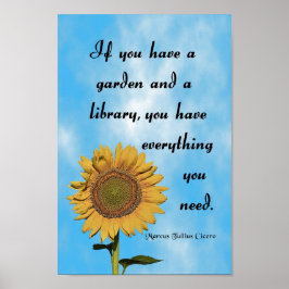 Cicero Zitat, wenn Sie einen Garten haben Poster