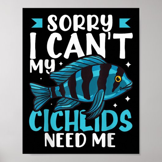 Cichlid Fish Funny Animals African Aquarium  Poster (Vorne)