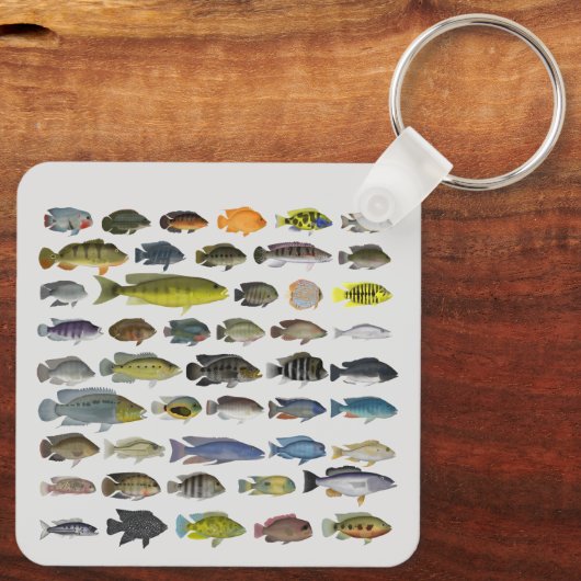 Cichlid Fish GroupKeychain Schlüsselanhänger (Rückseite)