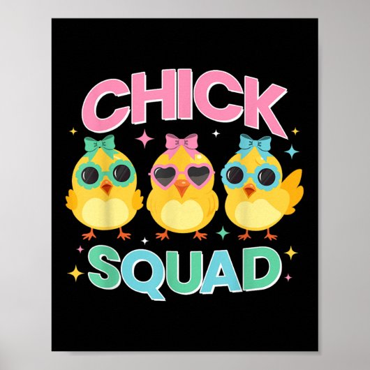 Cick Squad Funny Osterchester Chicks für Kinder Mä Poster (Vorne)