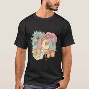 Cicu Nurse Cardiac Icu Floral Team Pädiatrische Ca T-Shirt