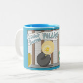 Cider Barrell Follies Comic Zweifarbige Tasse (Vorderseite Links)