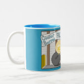 Cider Barrell Follies Comic Zweifarbige Tasse (Links)