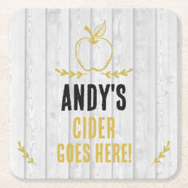 Cider-Trinker verwitterter Holzeffekt Bierdeckel Rechteckiger Pappuntersetzer
