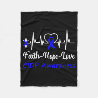 Cidp Awareness Heartbeat Christlicher Cross Faith  Fleecedecke