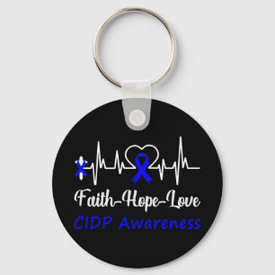 Cidp Awareness Heartbeat Christlicher Cross Faith Schlüsselanhänger