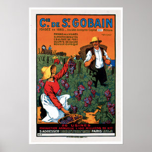 Cie De St.Gobain Grape Vintage Food Ad Art Poster